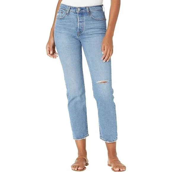LEVI'S Premium NWT Wedgie Straight Blue Jeans Salsa Spice Size 30 - Picture 1 of 11